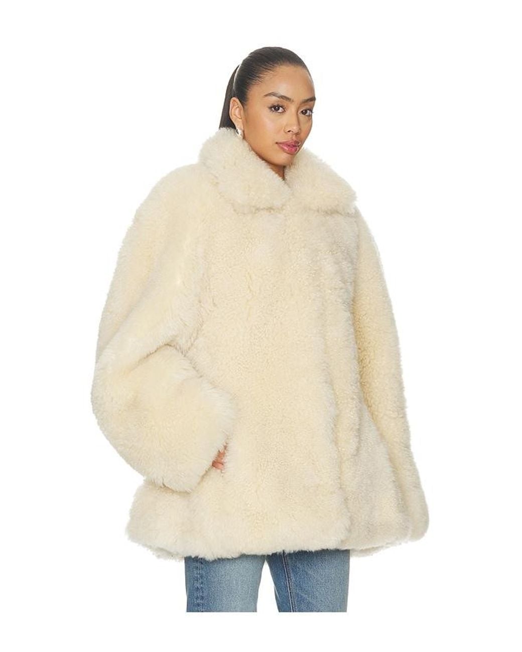 DUCIE Blue Maeve Shearling Jacket
