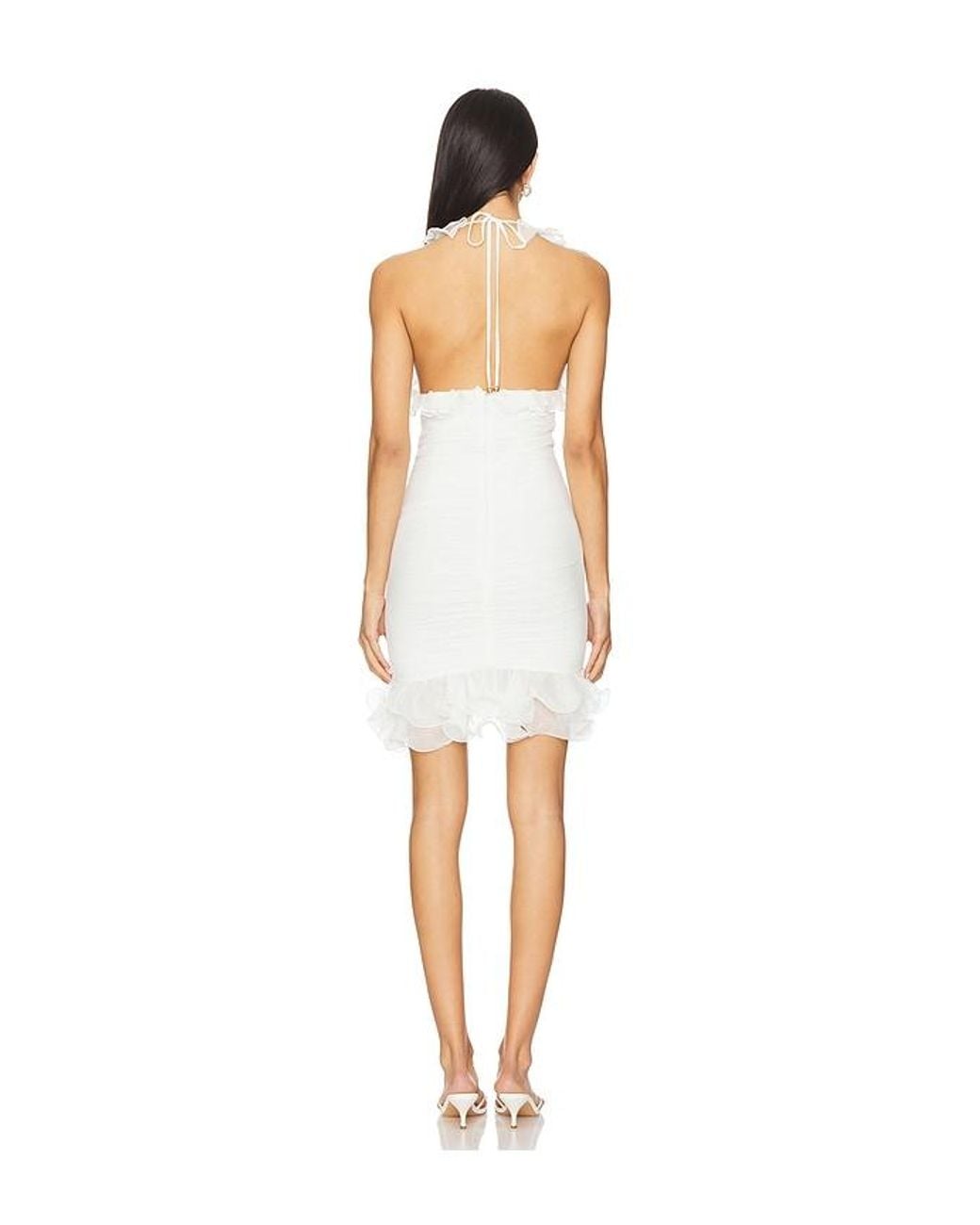 PATBO White Plunge Mini Dress