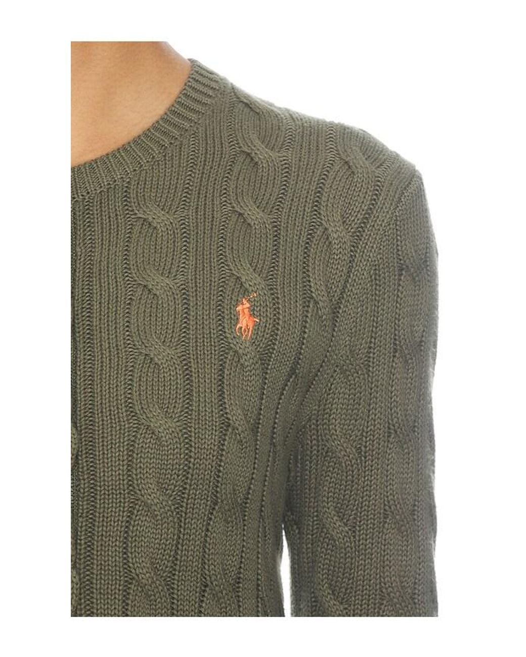Polo Ralph Lauren Green Cotton Long Sleeve Cardigan