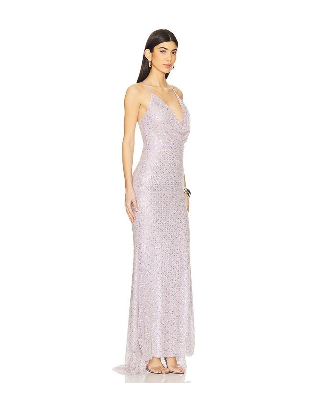 Michael Costello White Abendkleid Amaranta
