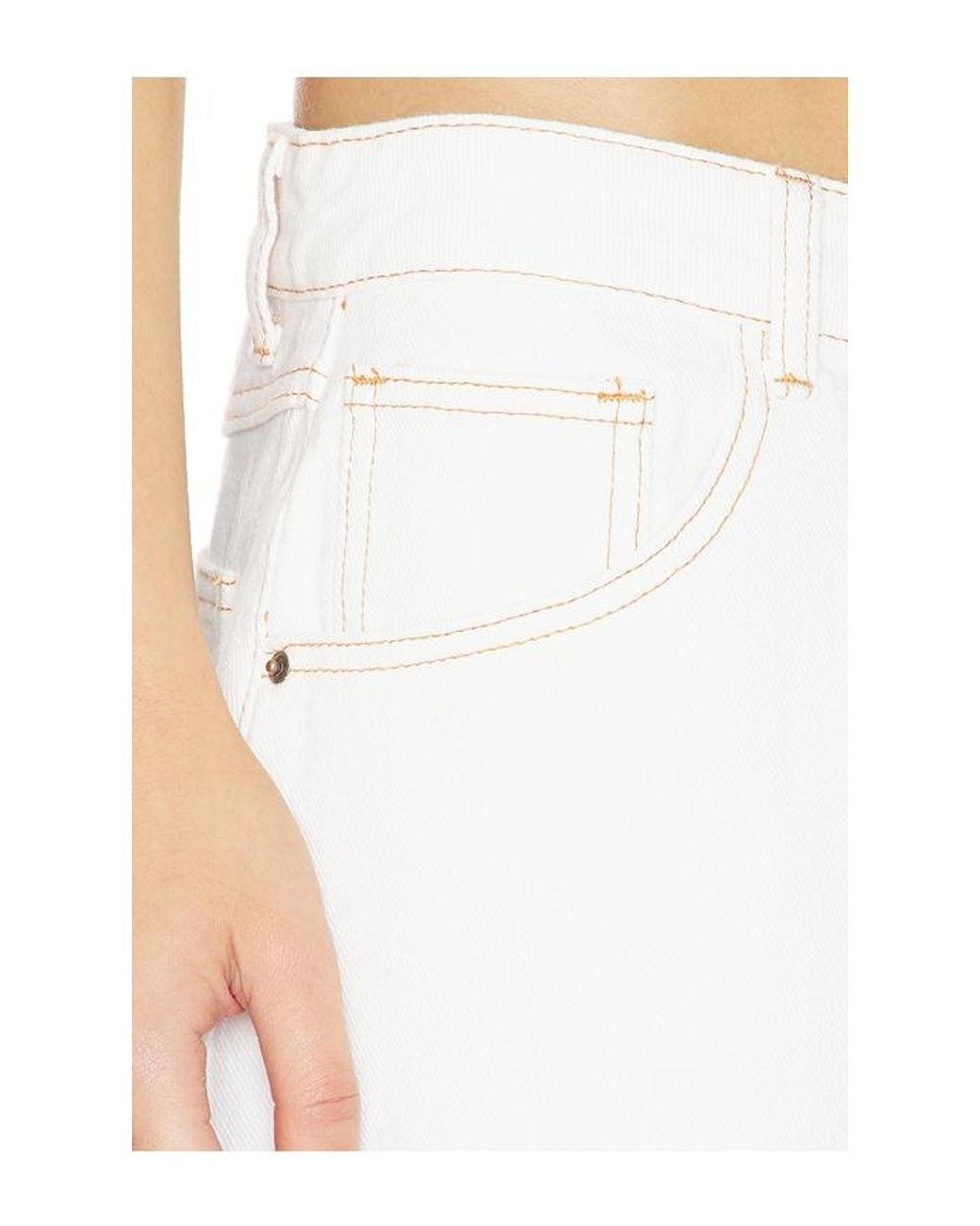 Lioness White Horseshoe Cropped Jeans