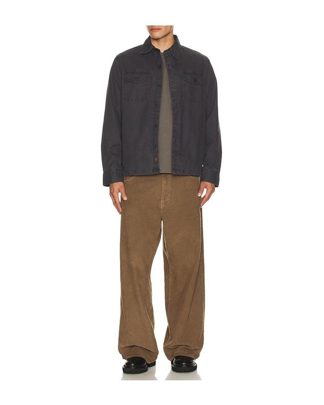 Faherty Brand Black Lakeside Cpo Shirt for men