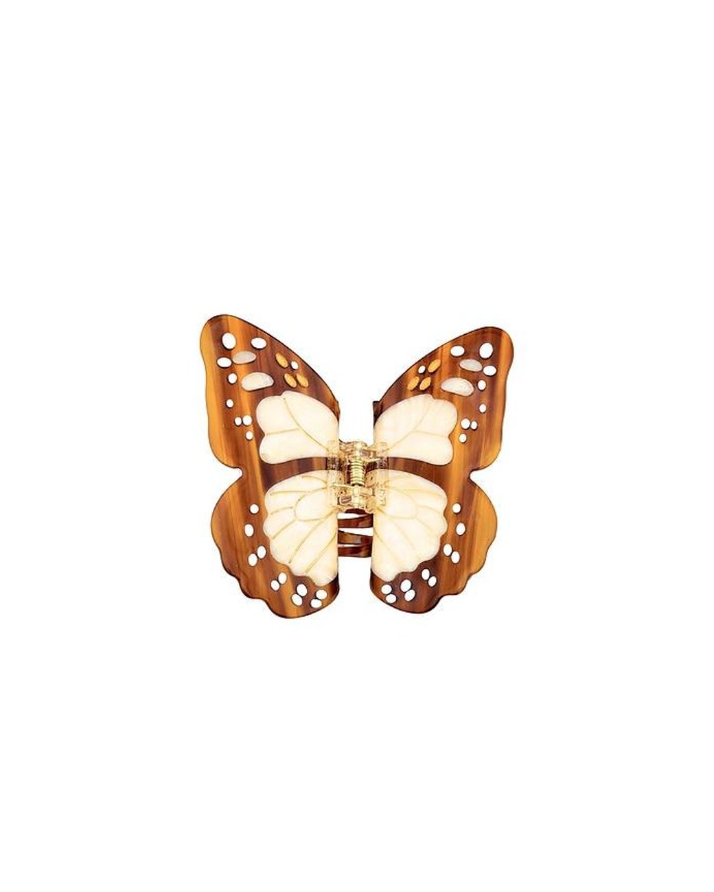 Solar Eclipse Brown Hand-Painted Boho Monarch Claw Hair Clip