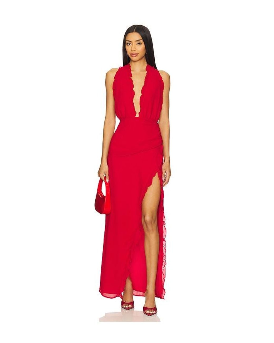 MORE TO COME Red Estrella Maxi Dress