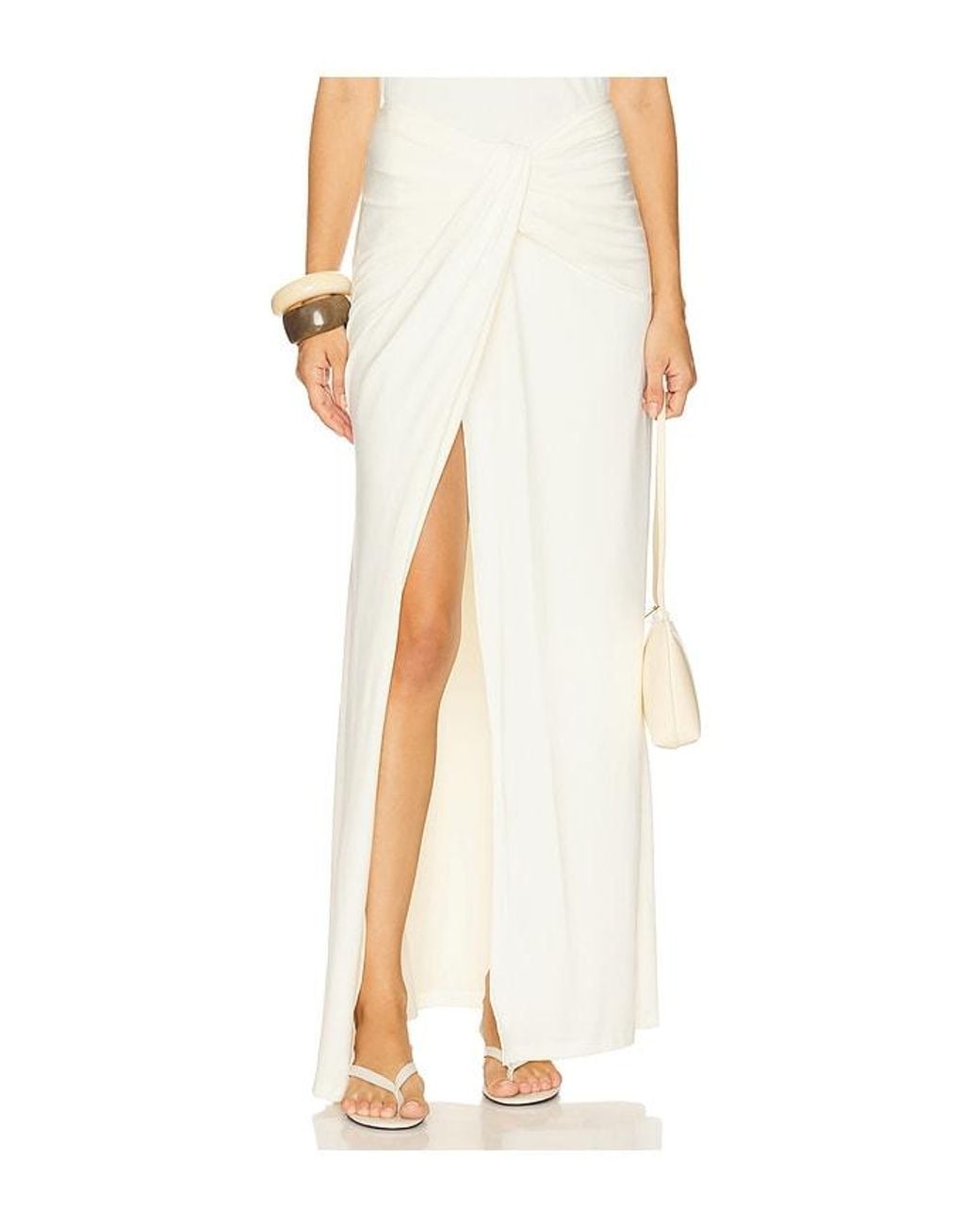 SNDY'S White Cantarios Jersey Maxi Skirt