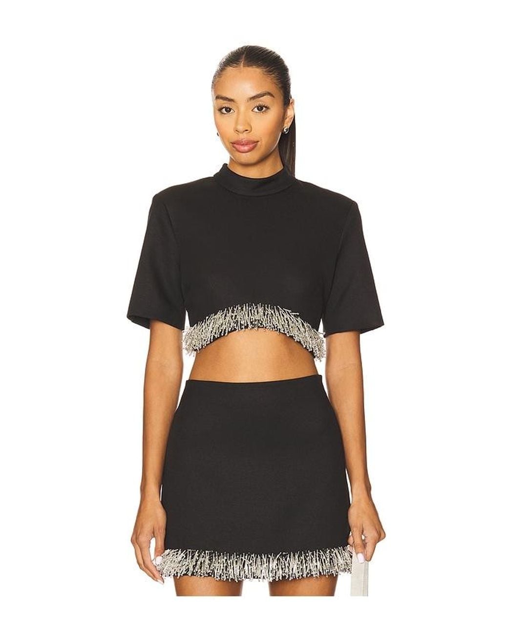 Jonathan Simkhai Black Jalen Cropped Top