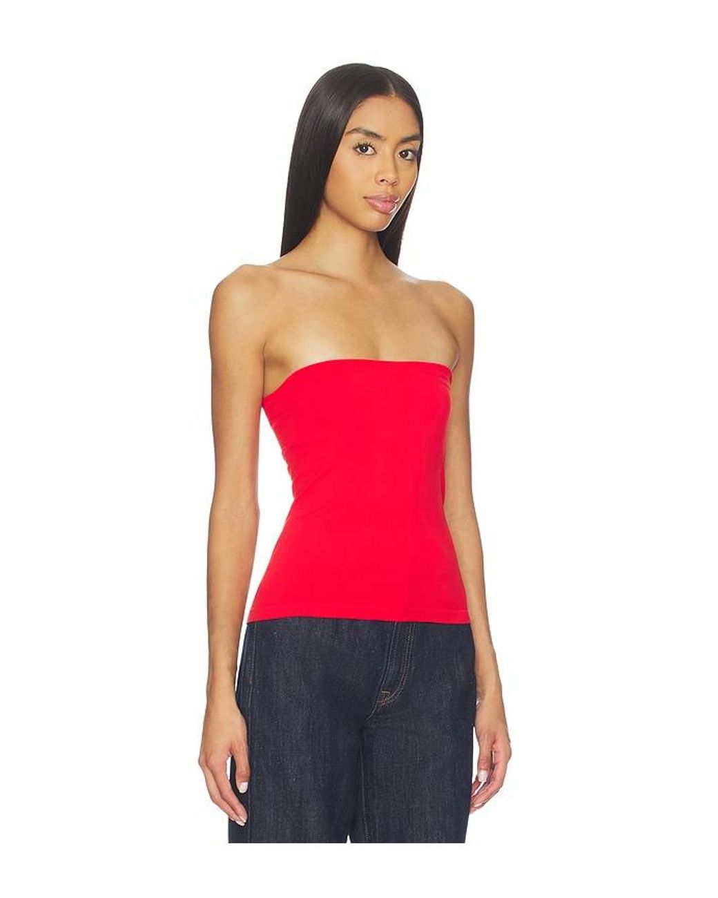Free People Red The Carrie Tube Top