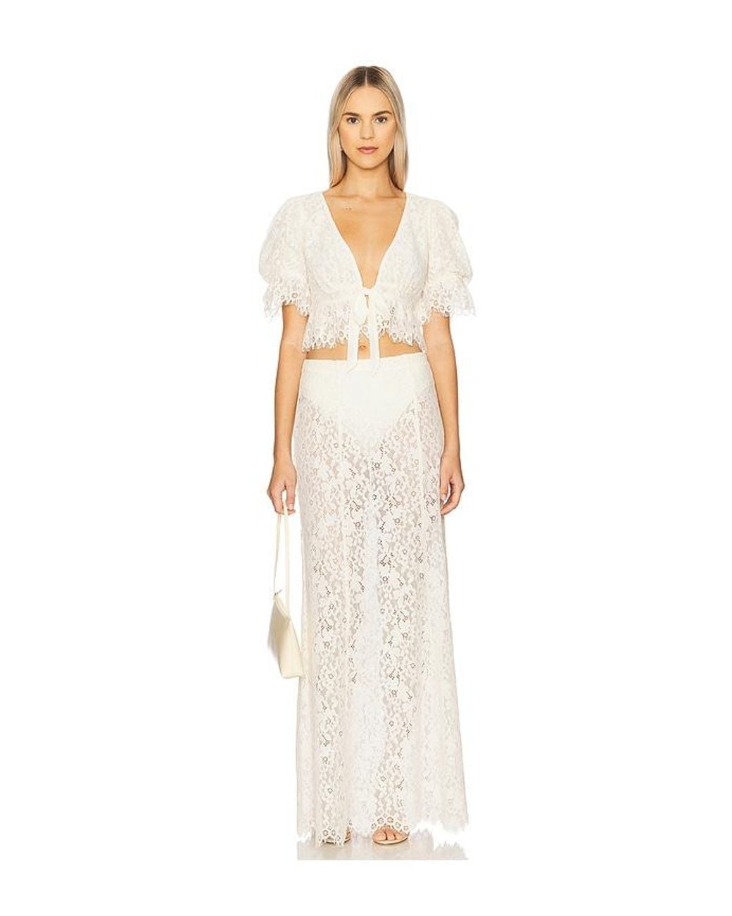 AFRM White Oxford Skirt