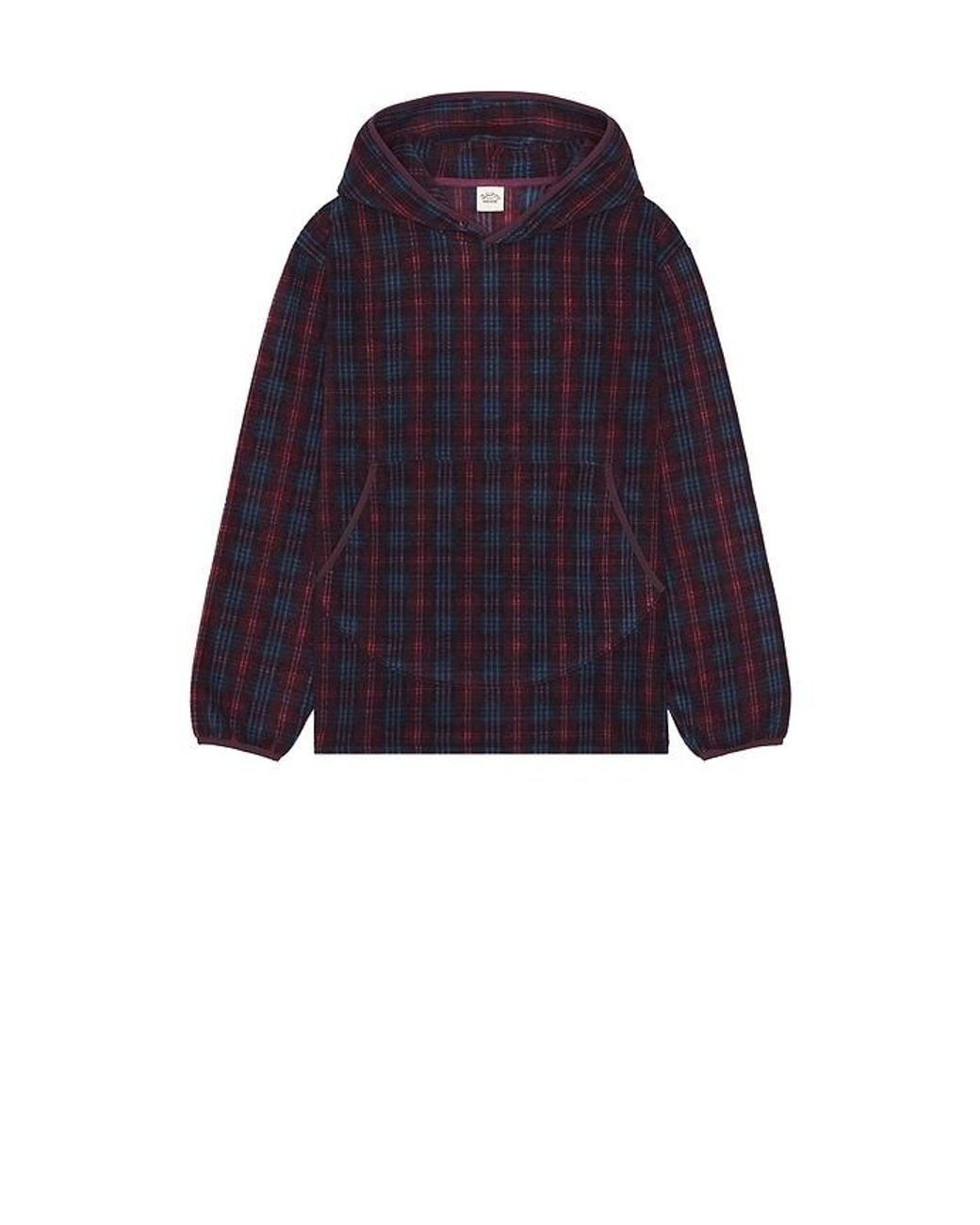 KAPPY DESIGN Blue Fleece Check Button Hoodie for men