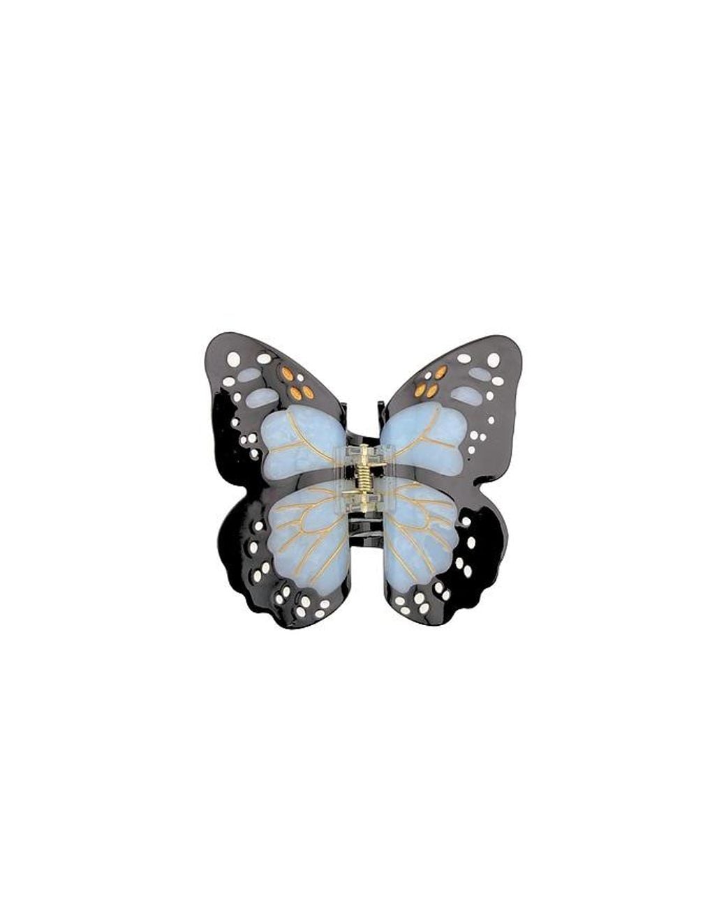 Solar Eclipse Blue Hand-Painted Monarch Butterfly Claw Hair Clip