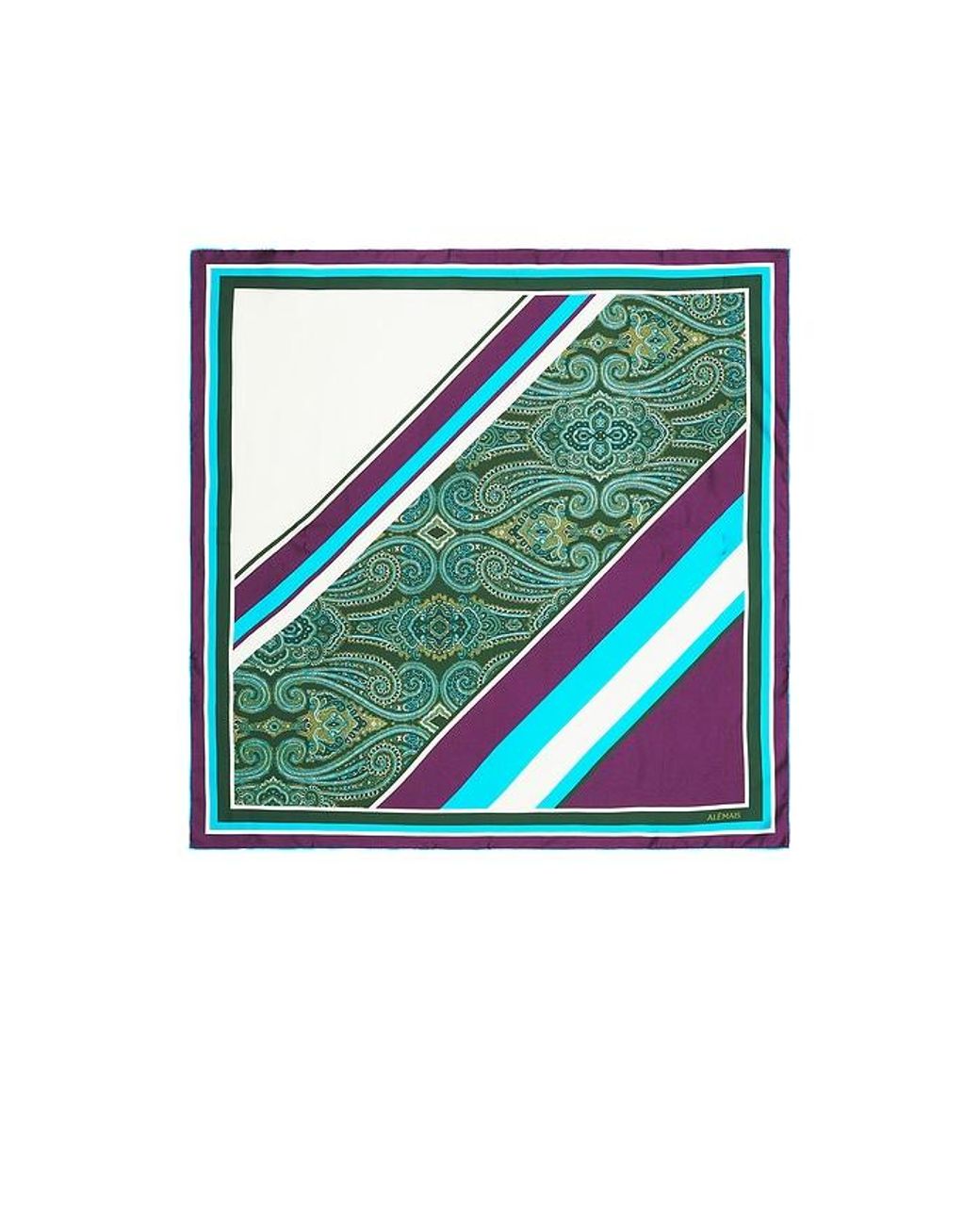 ALÉMAIS Blue Joni Silk Scarf