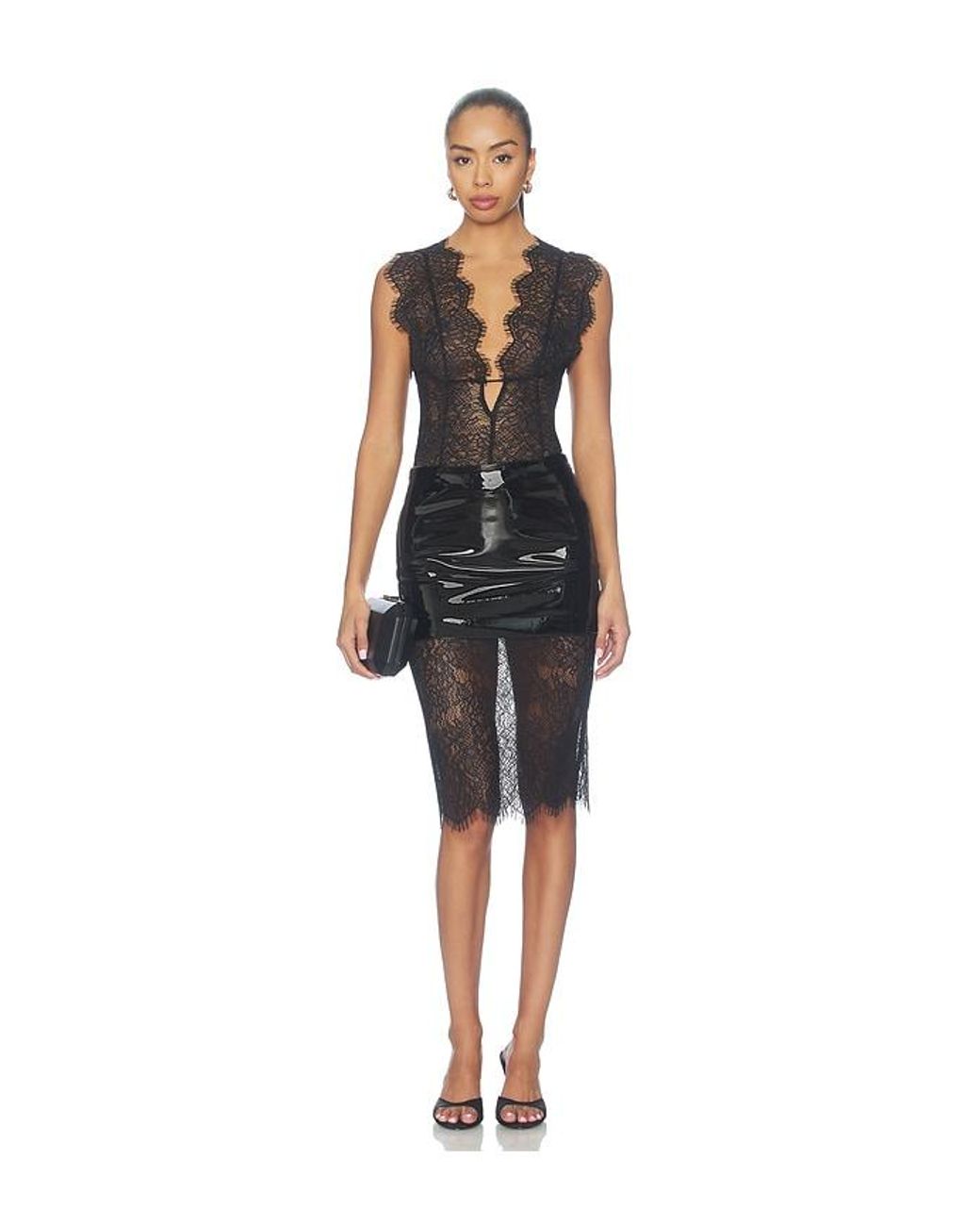 Nbd Black X Hannah Lizzy Indrani Midi Skirt