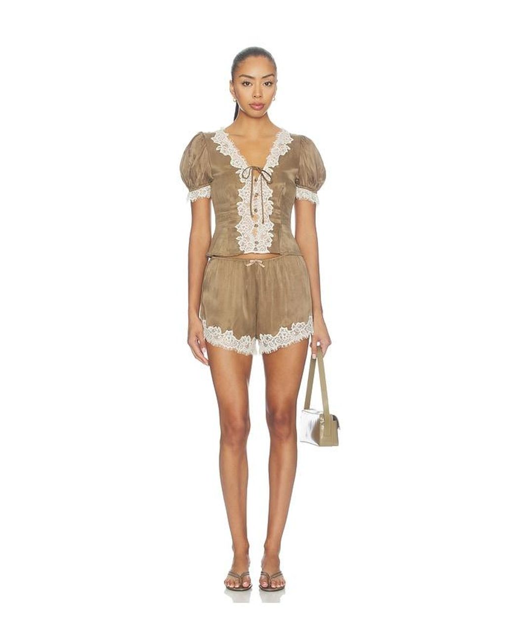 For Love & Lemons Natural Luna Shorts