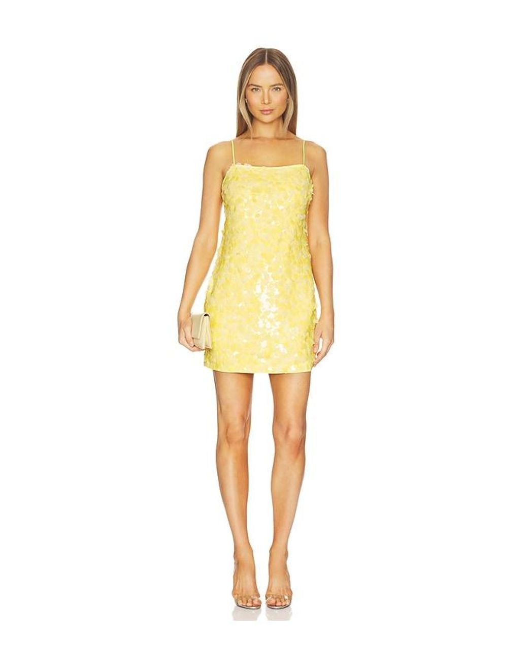 MILLY Yellow Izel Colette Sequin Mini Dress