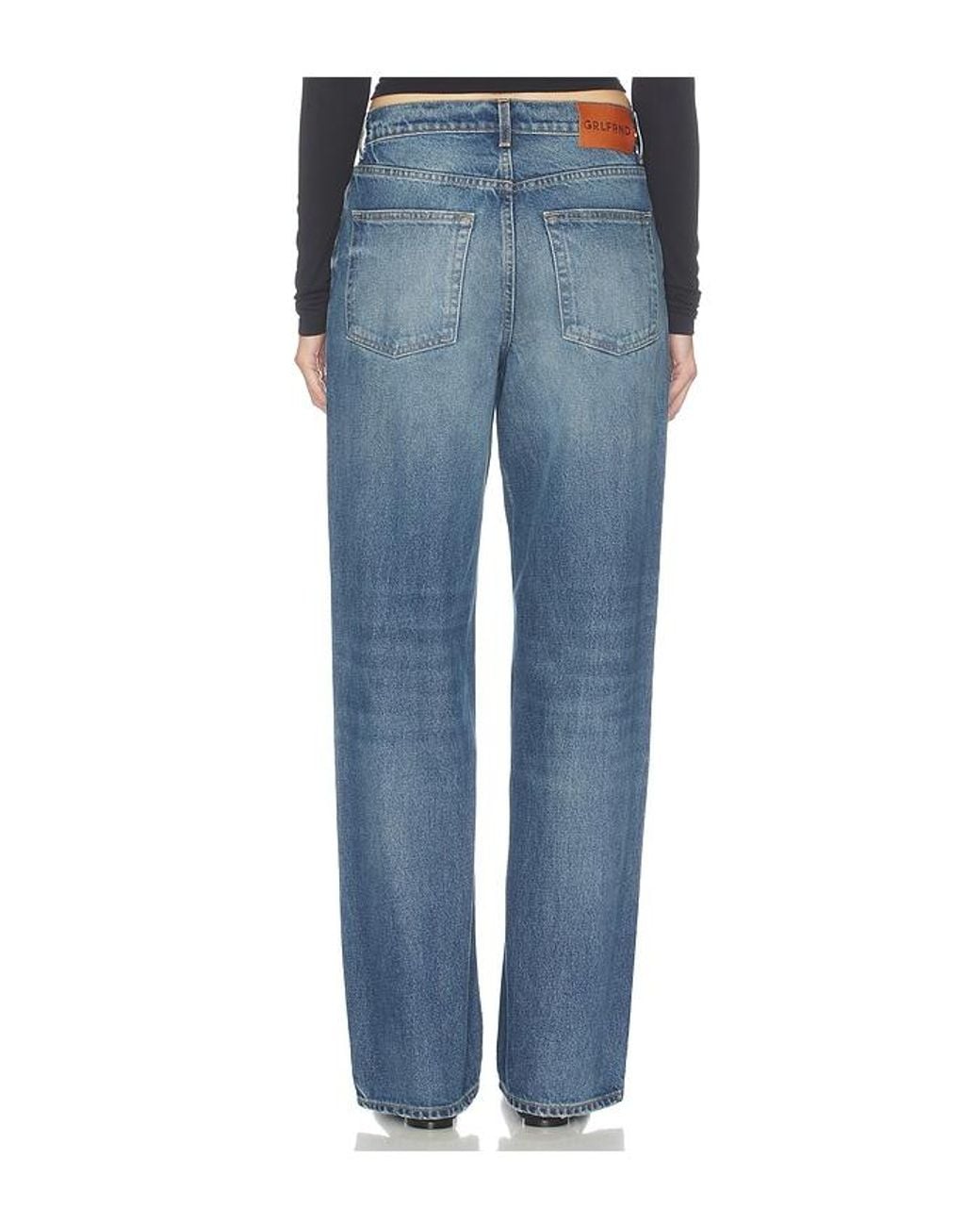 GRLFRND Blue Bella Low Rise Boyfriend