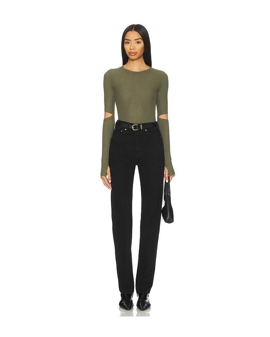 Michael Lauren Green Solomon Long Sleeve Fitted Tee