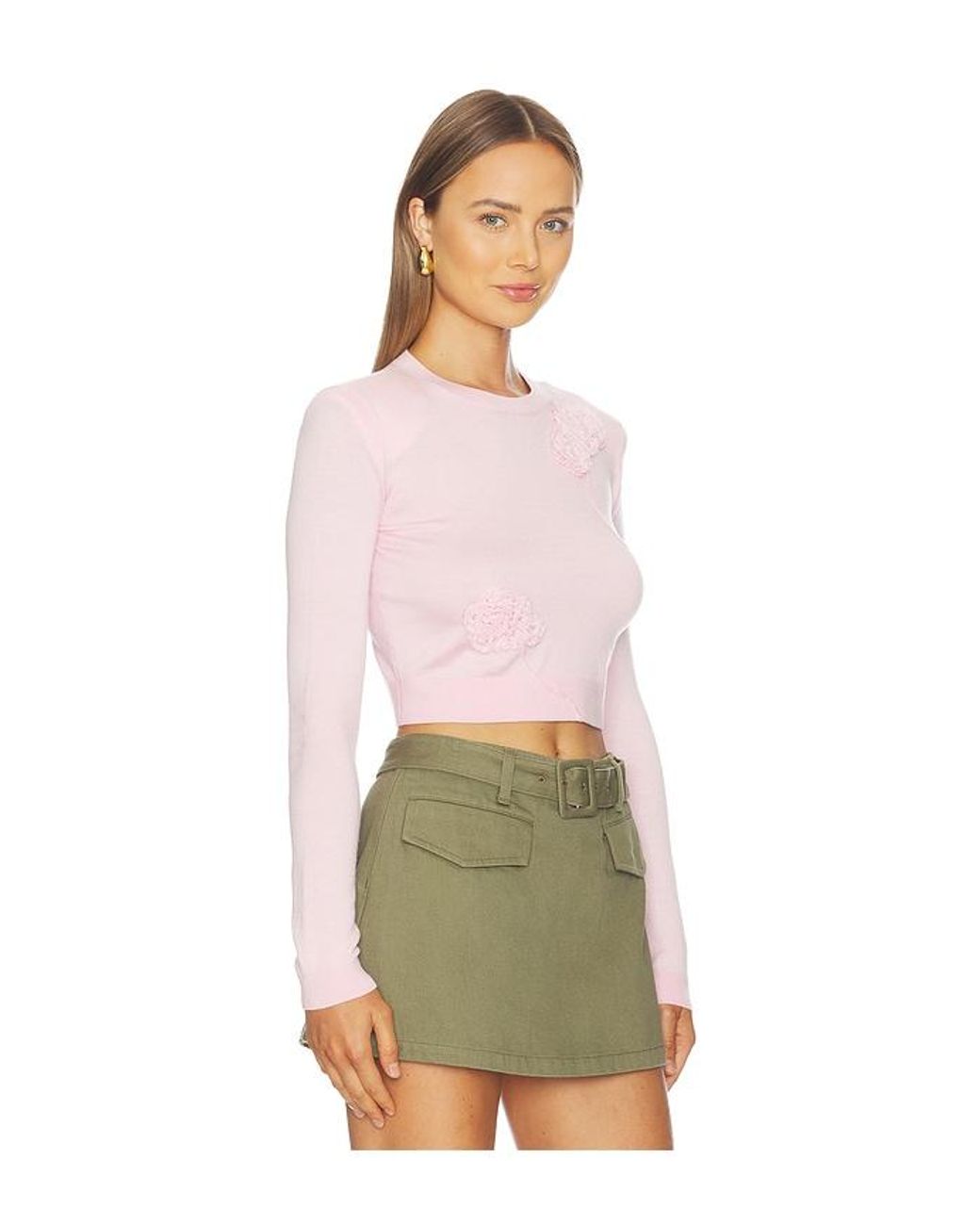 Self-Portrait Pink Flower Knit Jumper