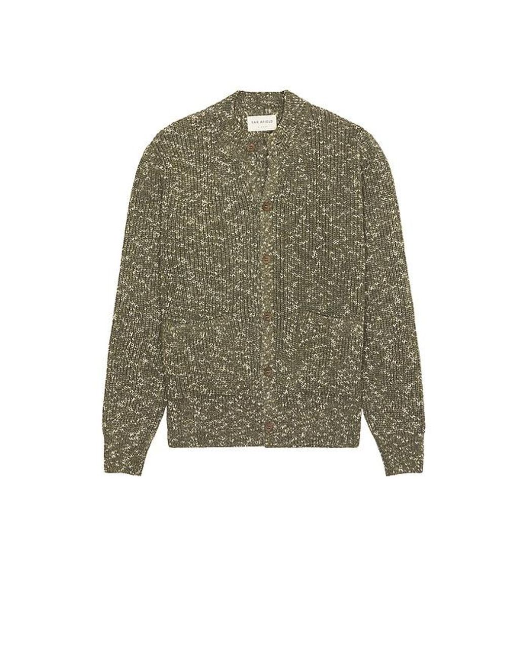 Far Afield Green Albers Ribbed Cardigan for men