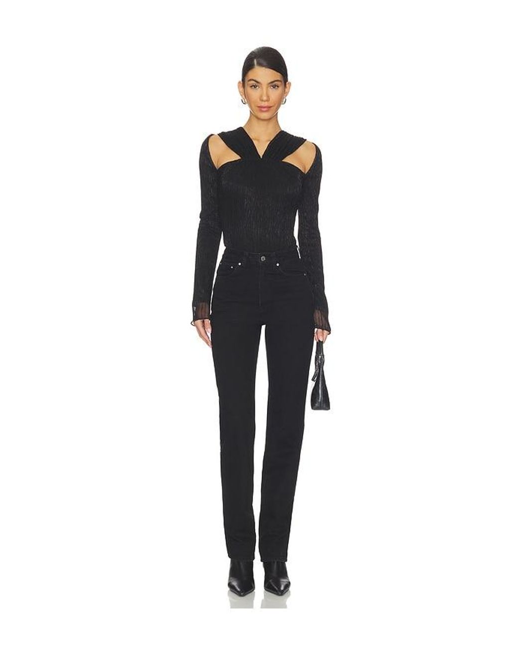 Lovers + Friends Black Edie Bodysuit