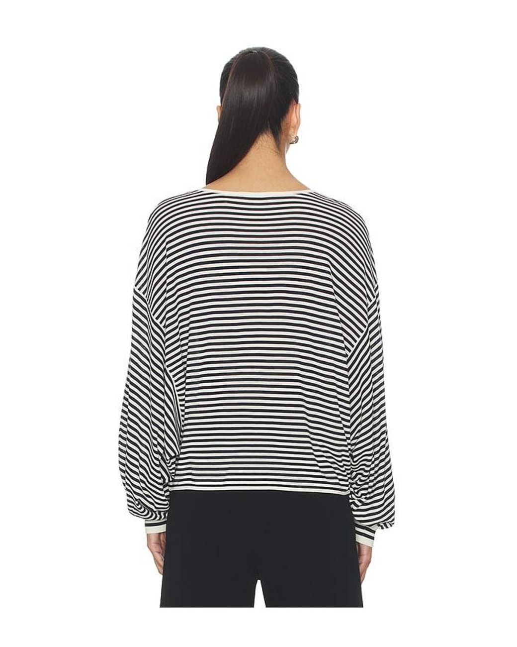 FRAME Gray The Striped Slouchy Sweater