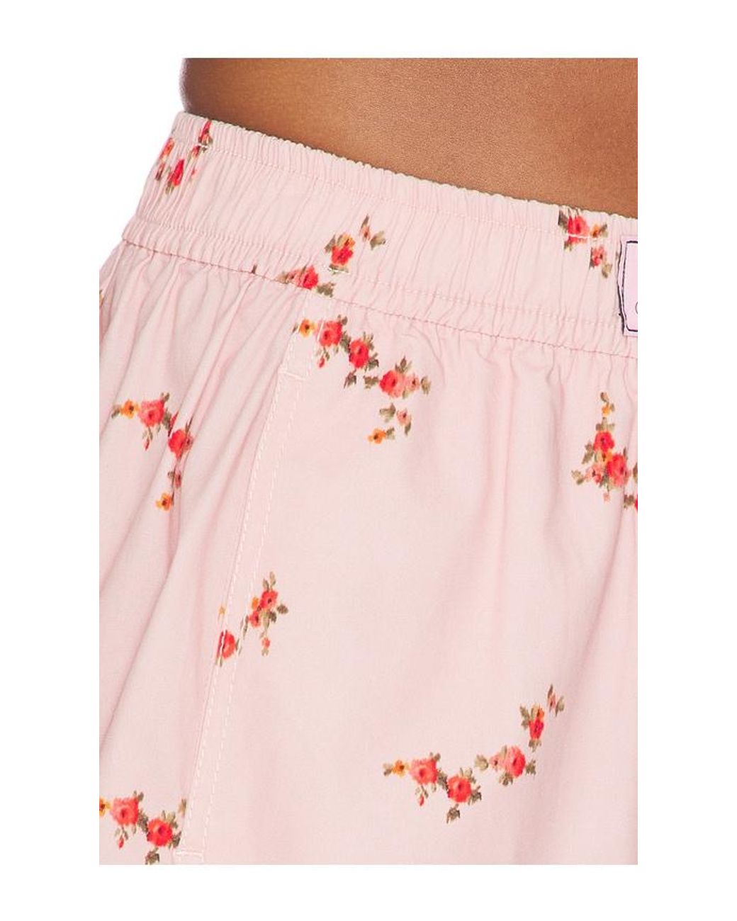 Ganni Pink Printed Stretch Cotton Short
