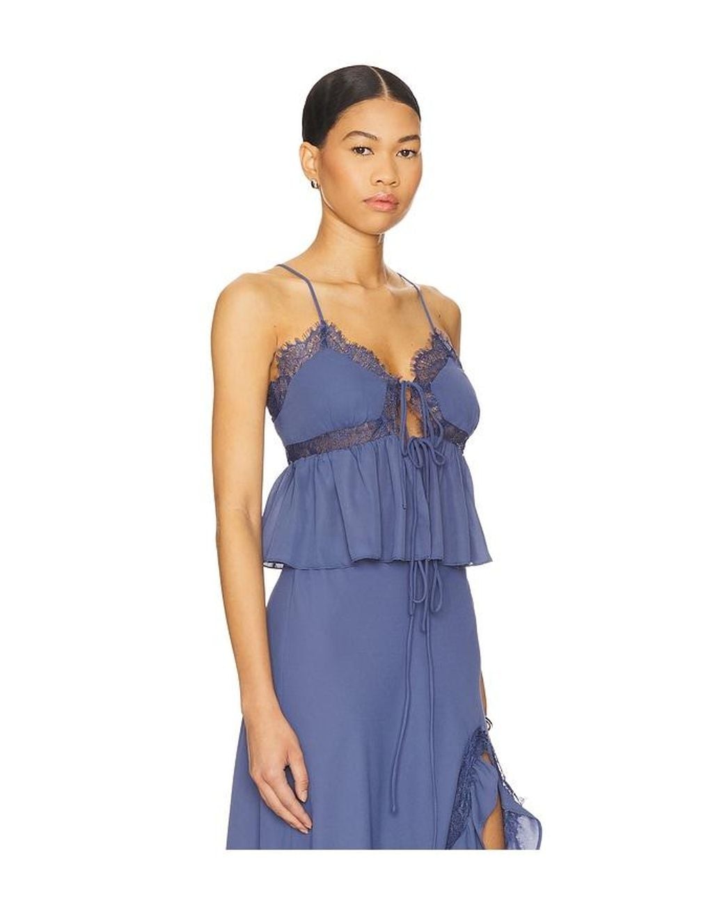 Bardot Blue Amari Lace Detail Cami