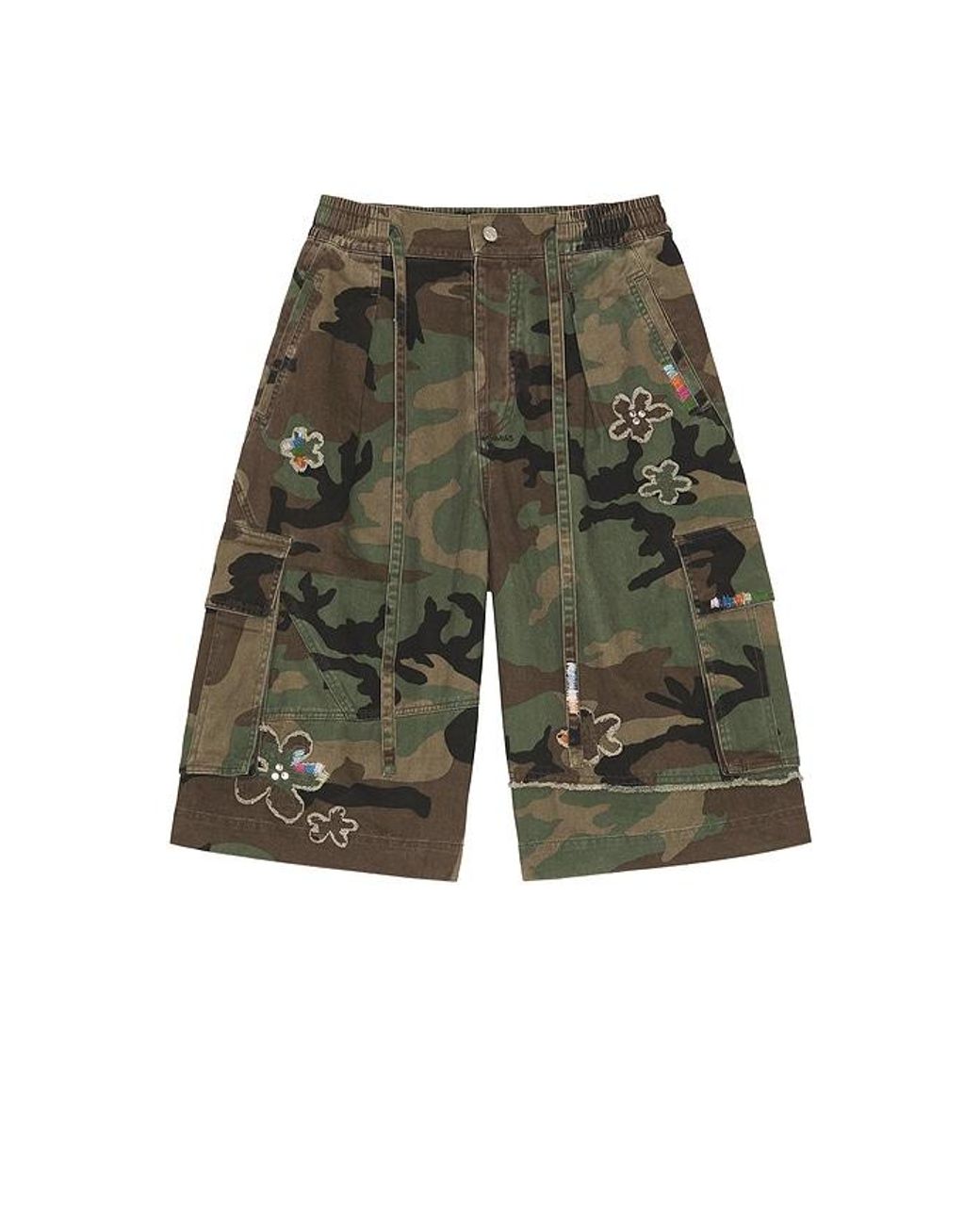 NAHMIAS Green Floral Patch Crystal Short for men