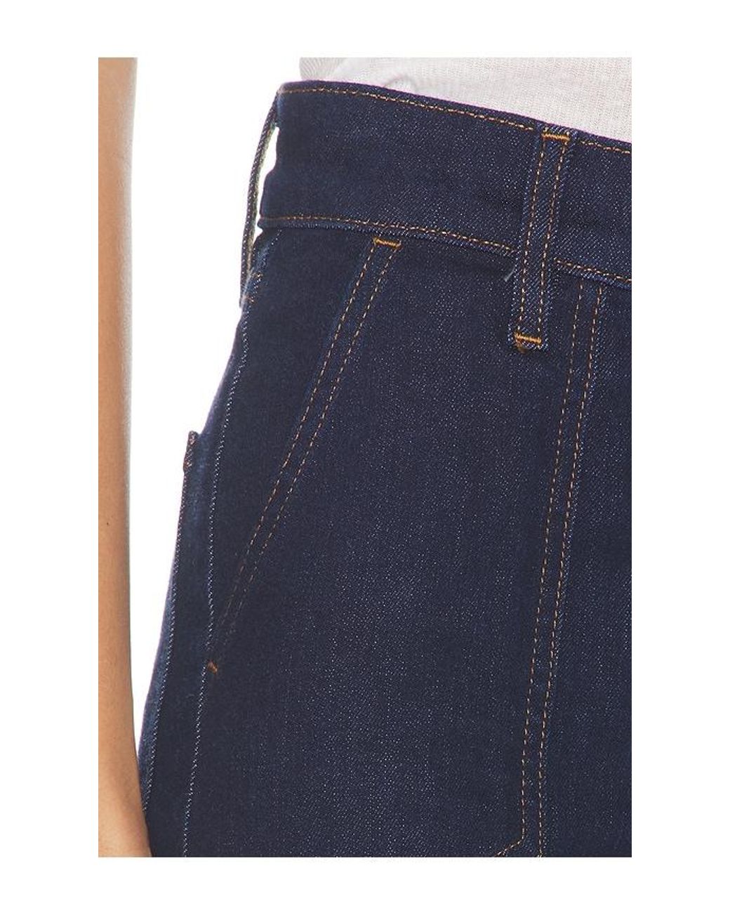 FRAME Blue Le Slim Palazzo Pintuck Pocket