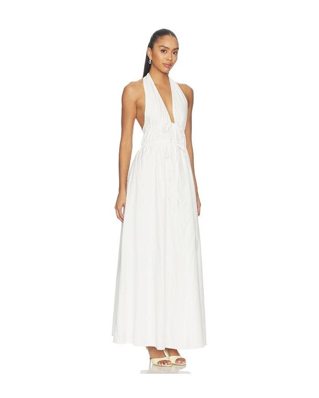 MORE TO COME White Alohi Halter Maxi Dress