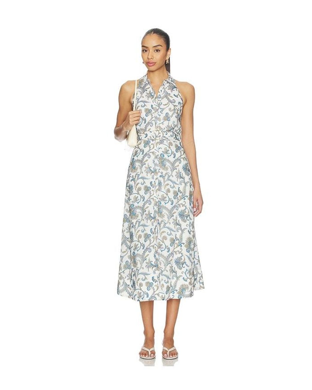 Veronica Beard White Mackey Dress With Smocking