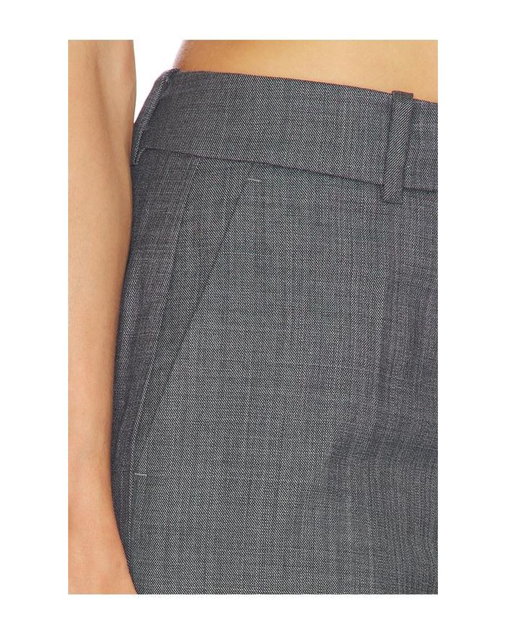 Ganni Gray Wool Melange Suiting Straight Pant