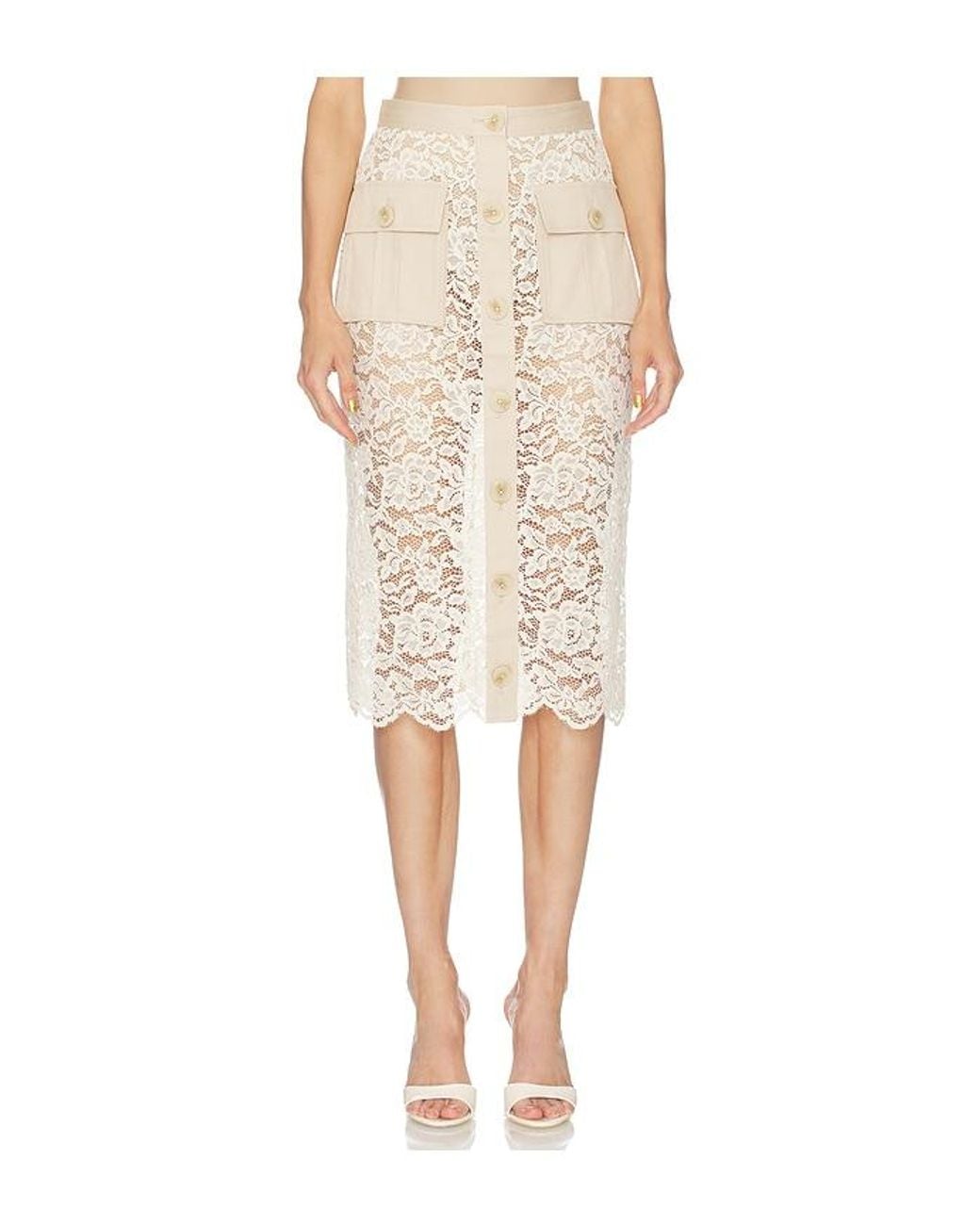 L'Agence Natural Shae Below Knee Skirt