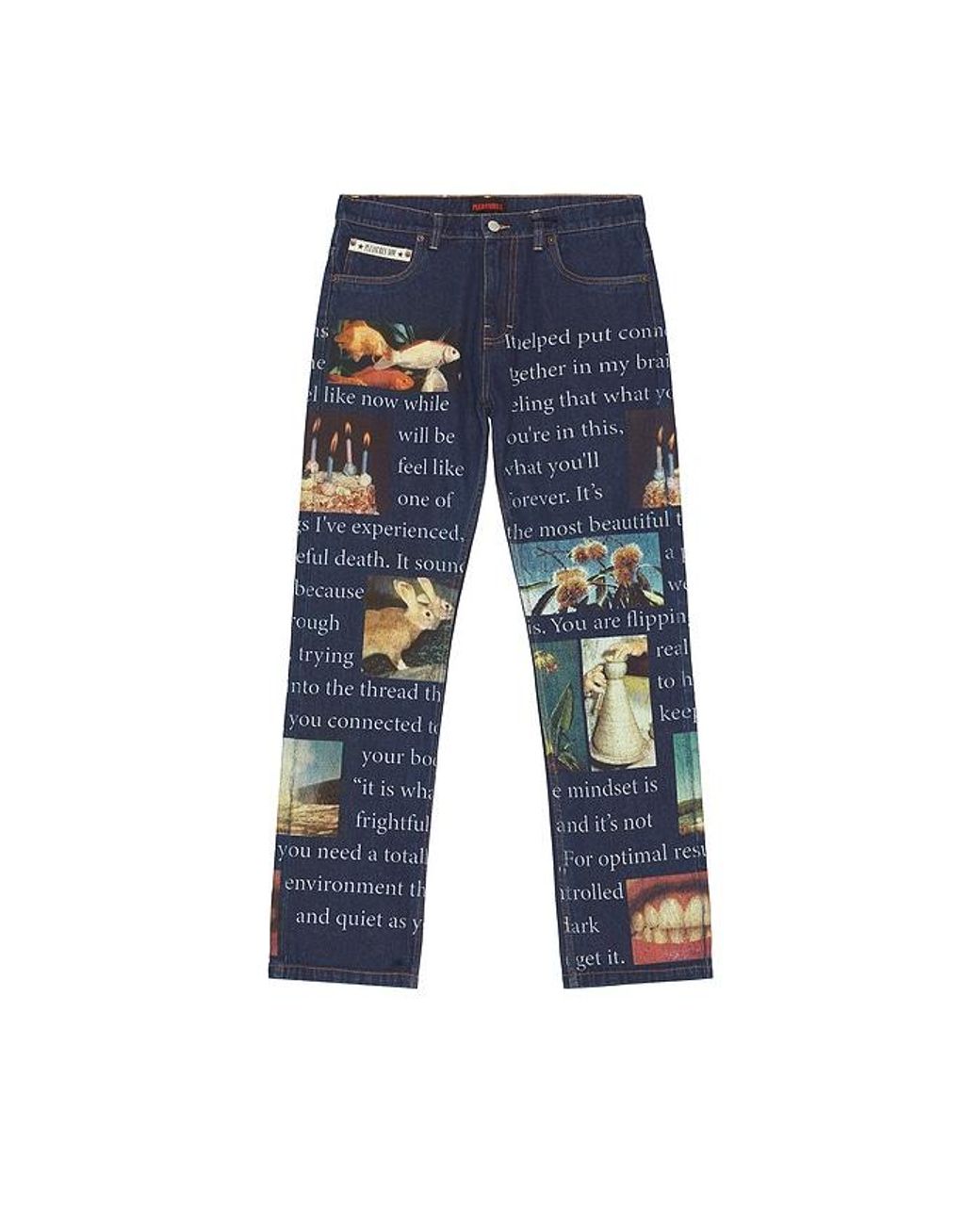 Pleasures Blue Connection Straight Leg Jeans for men