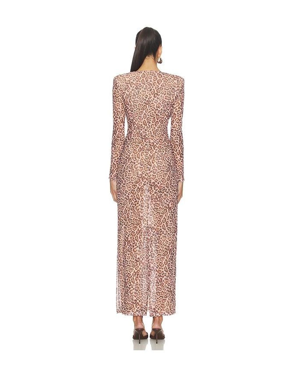 PATBO Natural Panthera Tulle Maxi Dress