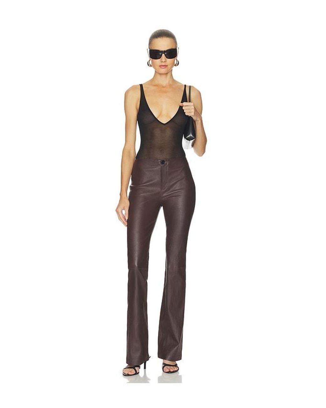 SPRWMN Brown Gia Micro Flare Pant