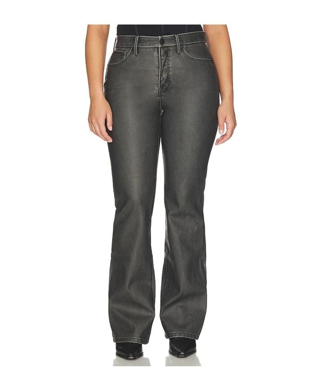 GOOD AMERICAN Black Good Classic Bootcut Faux Leather Pants
