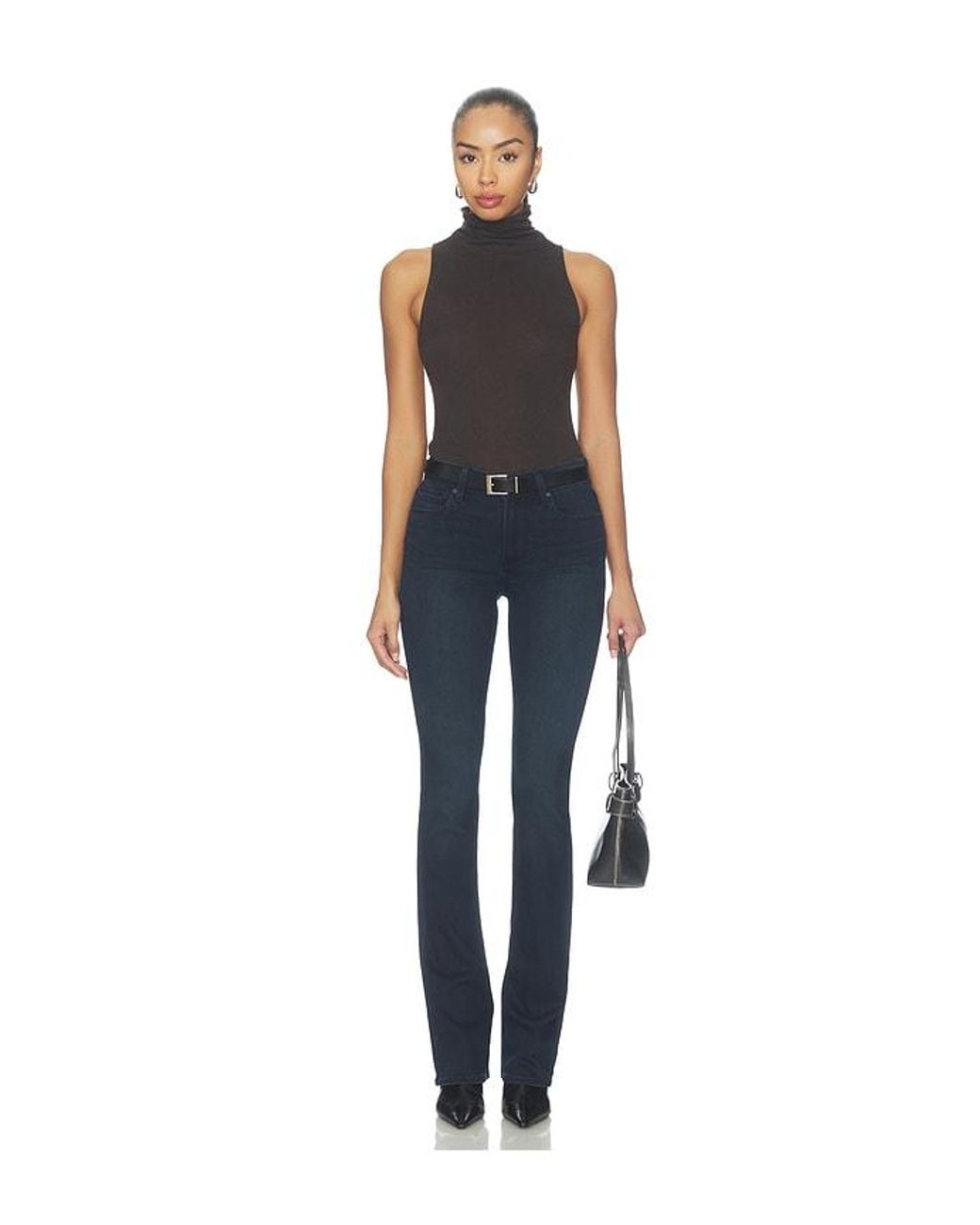 PAIGE Blue High Rise Manhattan Bootcut Jeans