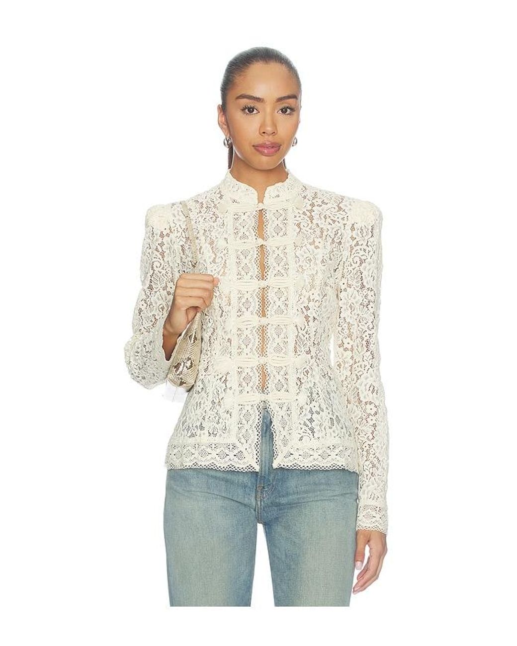 Steve Madden Natural Lace Aberdeen Top