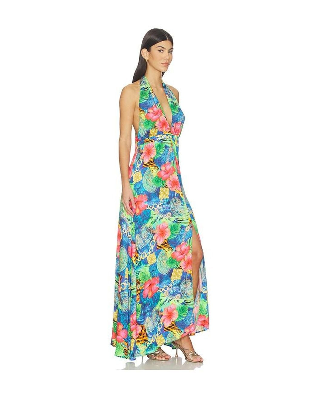 Luli Fama White Jungle Reign Convertible Maxi Dress