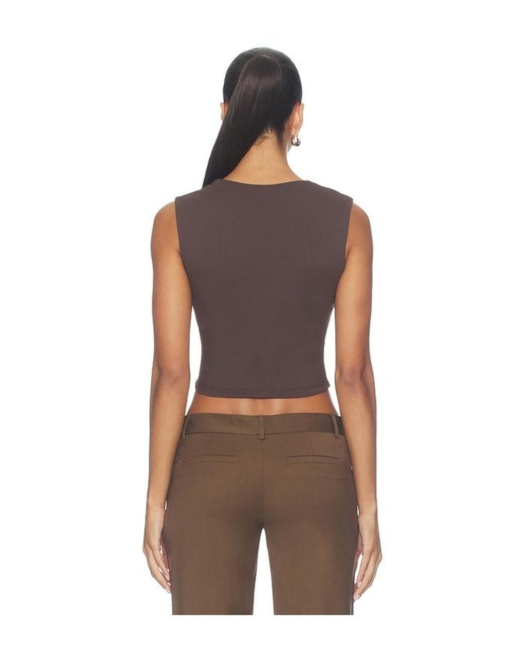 Susana Monaco Brown Open Front Tank