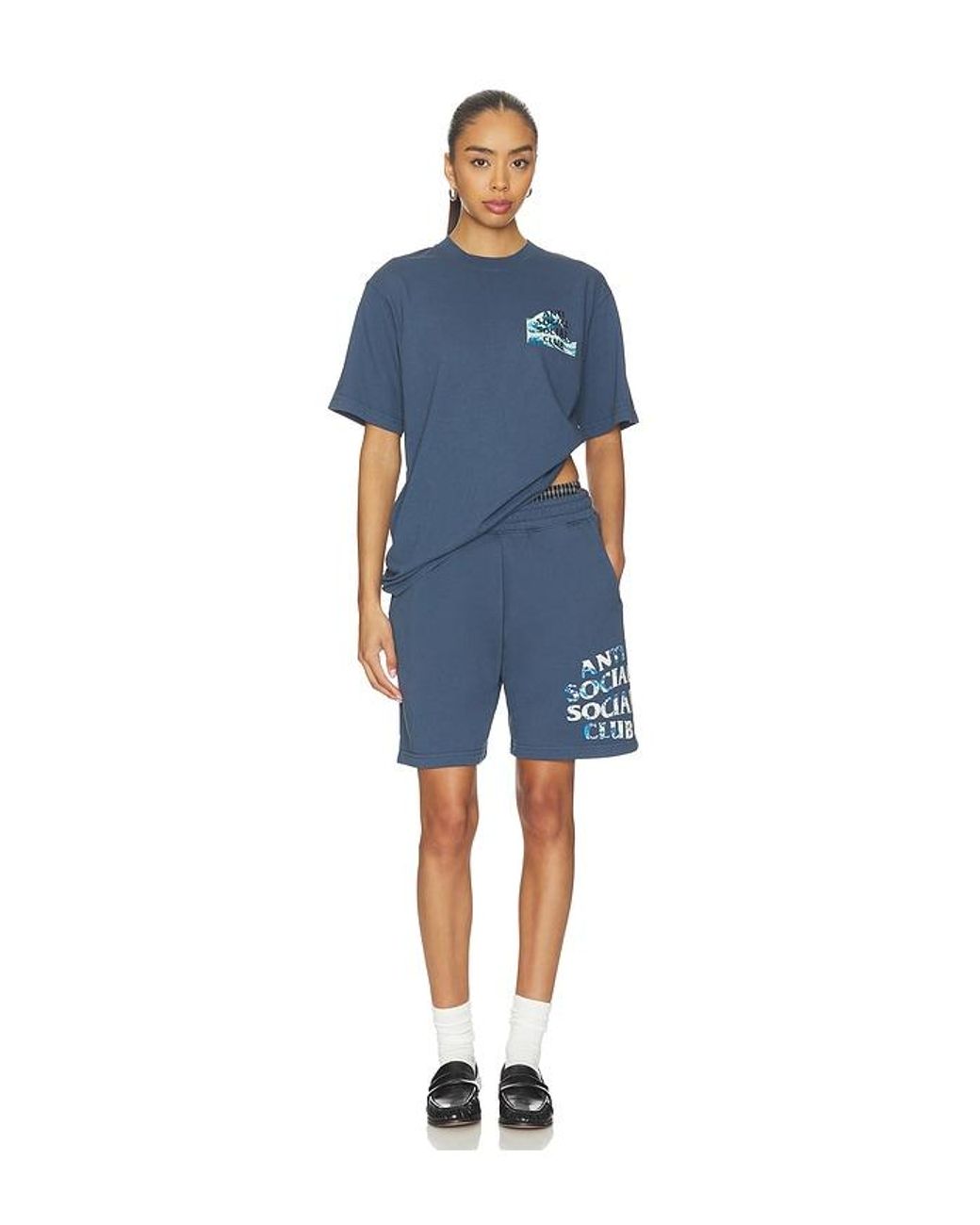 ANTI SOCIAL SOCIAL CLUB Blue Boro Wave Shorts for men