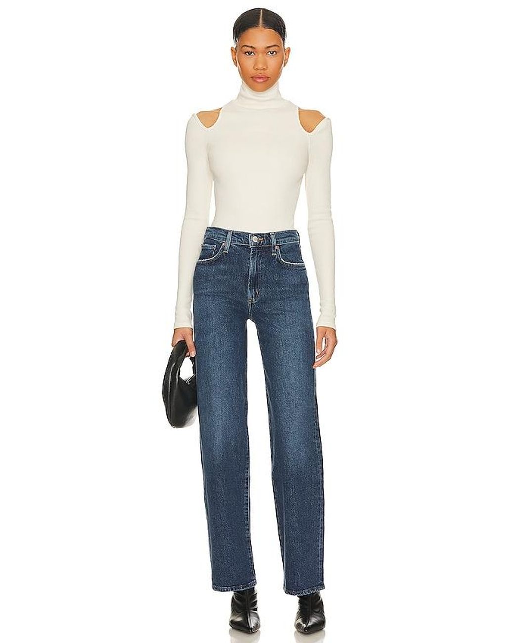 Agolde Blue Harper Mid Rise Straight