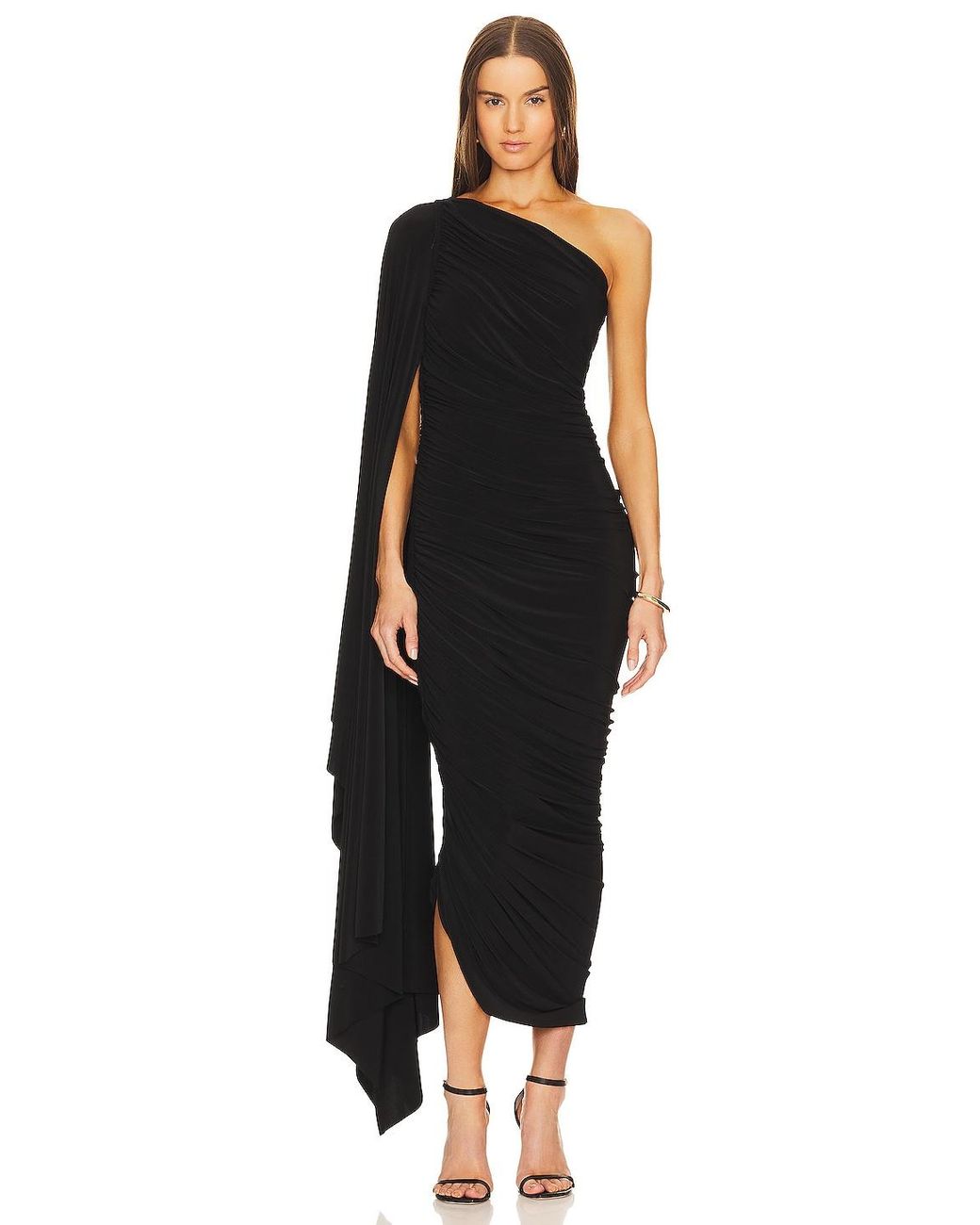 Norma Kamali Diana Gown W/ Sleeve in Black | Lyst UK