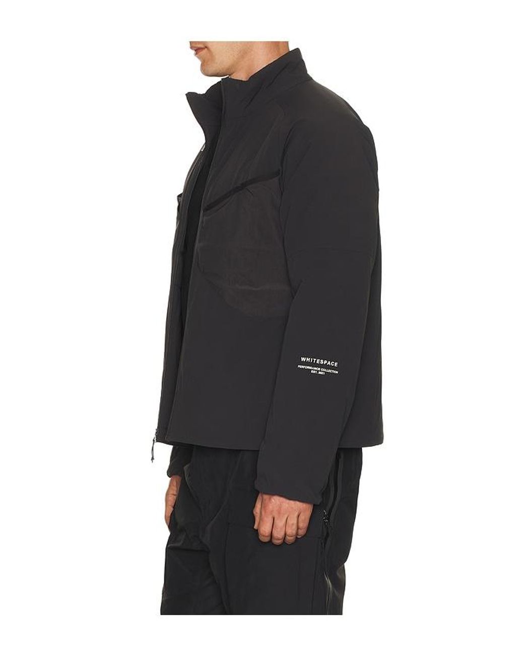 White/space Black Insulated Midlayer Cargo Jacket for men