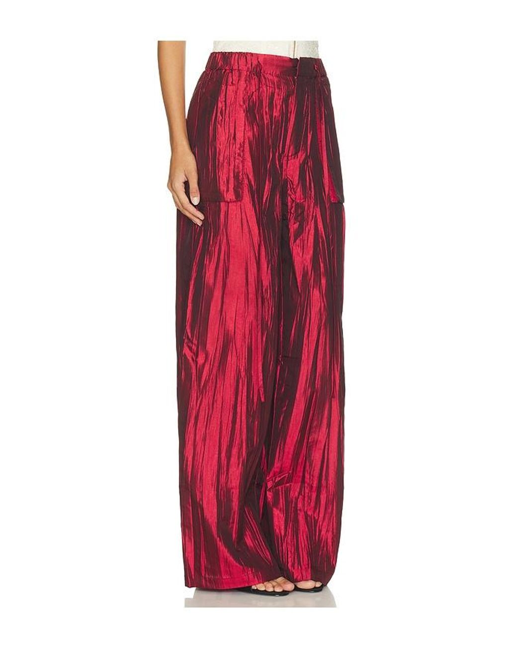 Kim Shui Red Akdeniz Satin Pant