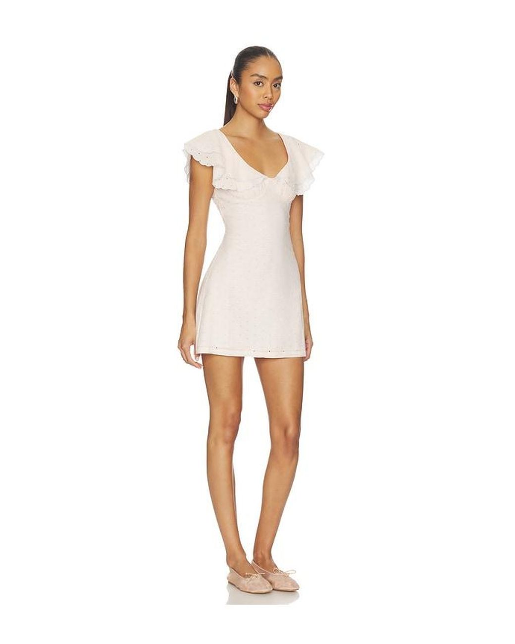 For Love & Lemons White Frances Mini Dress