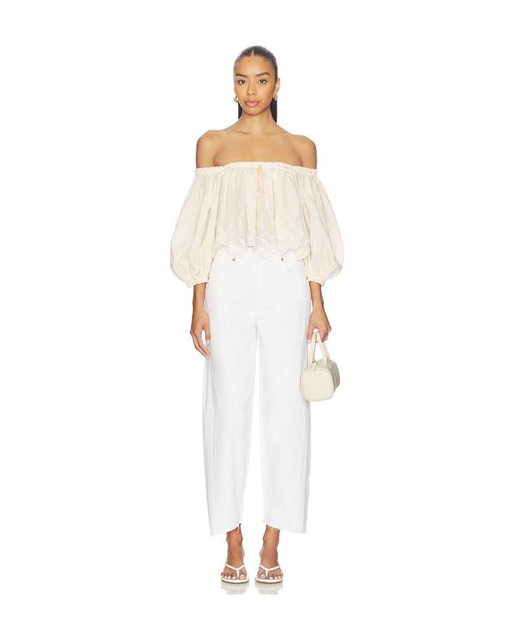Blank NYC White Barrel Jeans