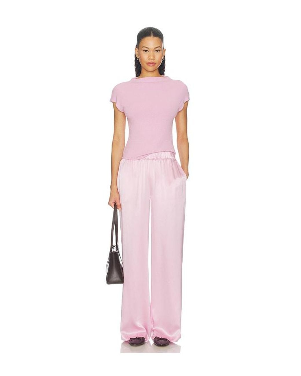 SABLYN Pink Brynn High Rise Pull On Wide Leg Pant