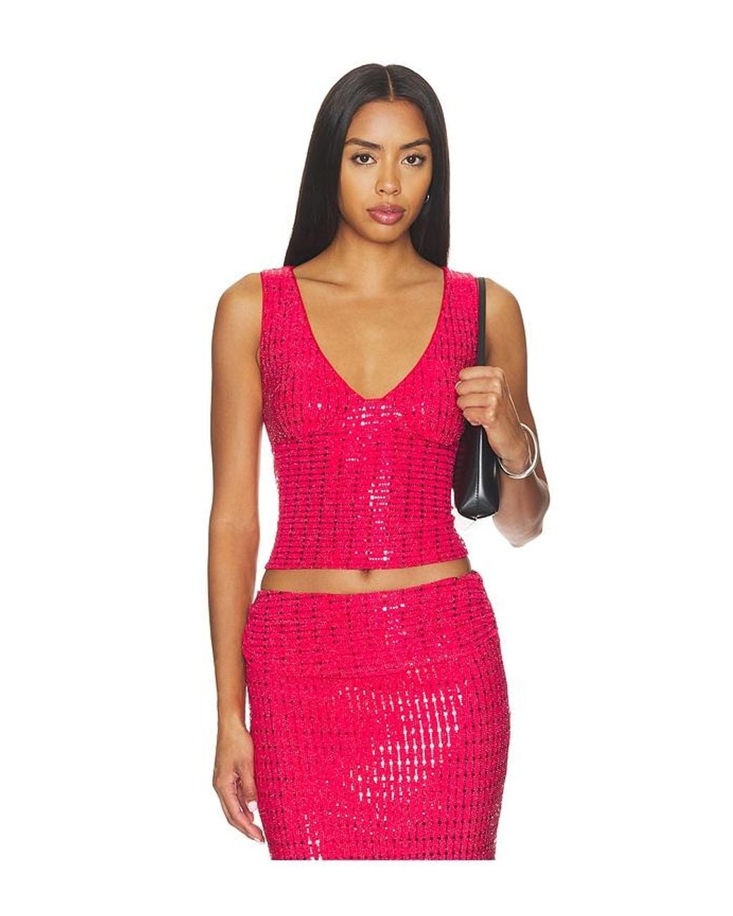 Runaway the Label Pink Retta V-Neck Top