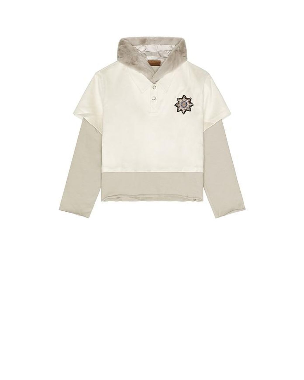 BIRTH OF ROYAL CHILD Natural Faux Fur Hat Layered Hoodie for men